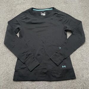 Under Armour ColdGear Shirt Womens Large Black Fitted Pullover Athletic Layer